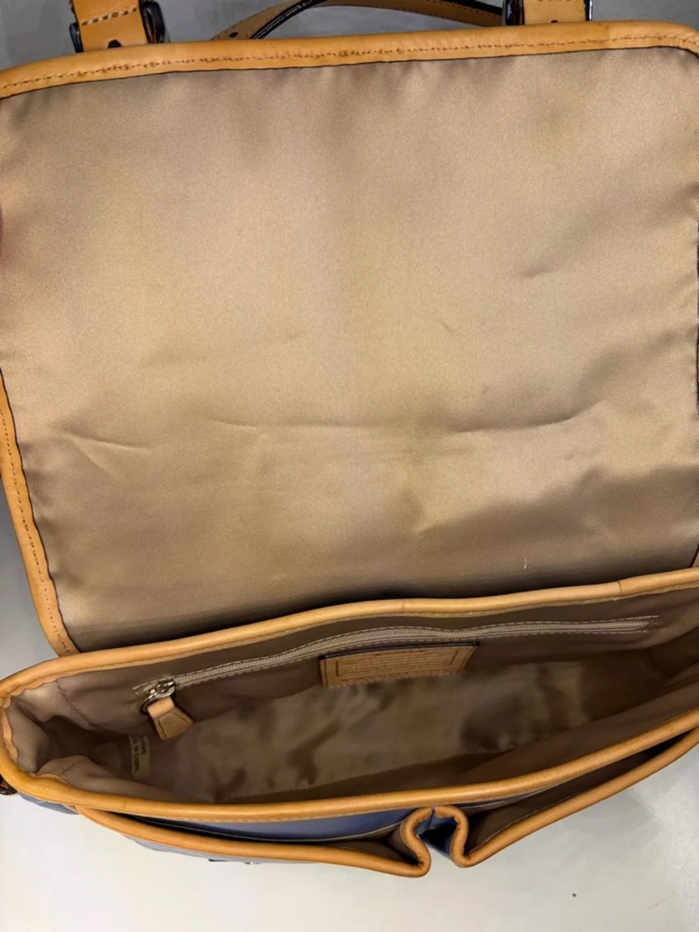 Coach Park Colorblock Leather Crossbody - Red, Blue & Tan Trim #F23383 - Picture 12 of 15